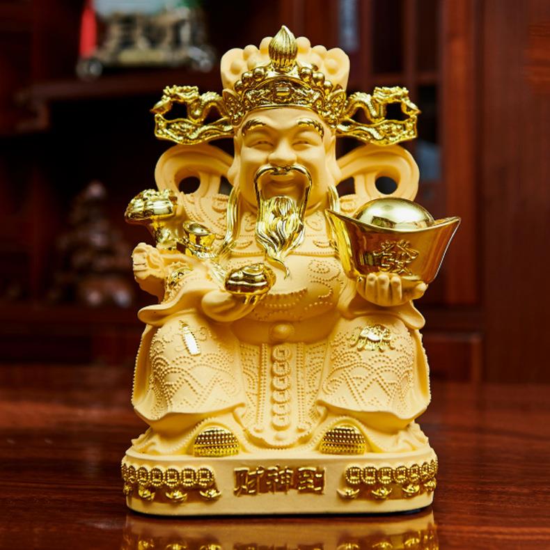 绒沙金摆件沙金财神家居摆件财源广进财神树脂工艺品商务开业礼品