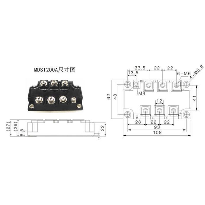 GUERTE MDST150-16 MDST200-16 固驰原装 三相整流桥带可控硅模块