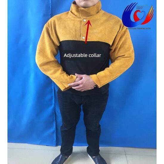 马甲式电焊服连体套袖焊工专用劳保牛皮服劳保袖套连体套袖牛皮