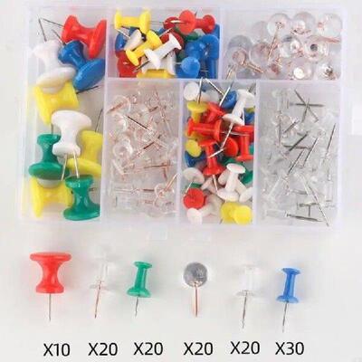 12PB 120Pieces Assorted Color Push Pins Decorative Pushpin