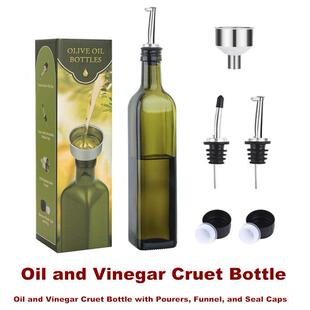 Glass Oil Dispense rOil and Vinegar Cruet Bottle Pourers