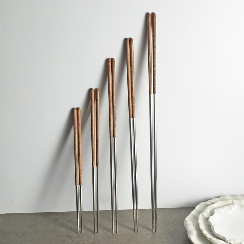 Hot pot stainless steel chopsticks 45cm wooden chopsticks