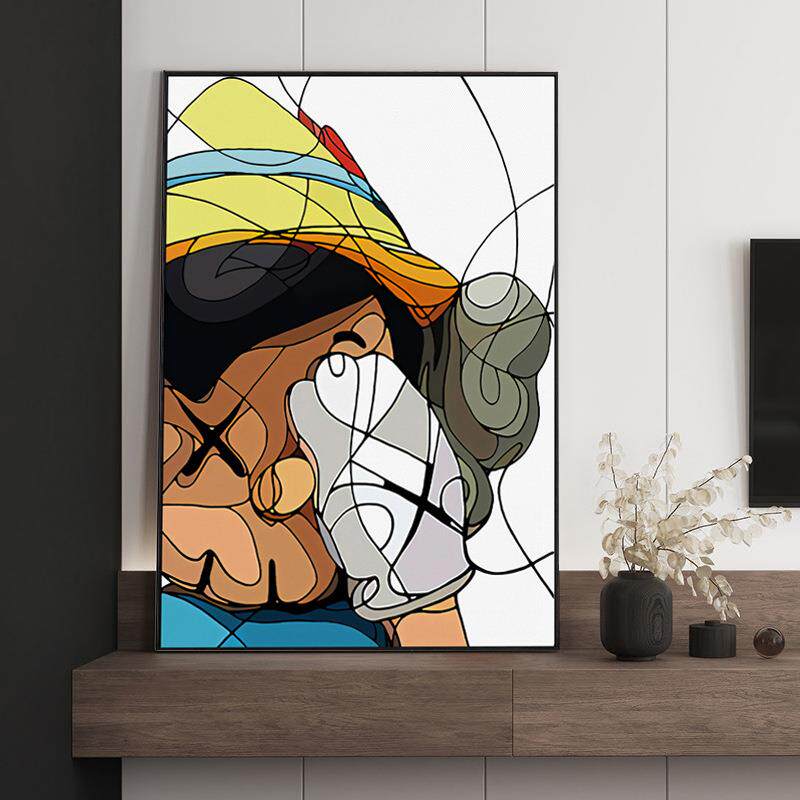 现代创意装饰画潮流时尚卧室客厅玄关挂画大幅艺术儿童房卡通壁画