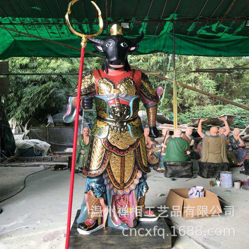 泥塑牛头马面神像彩绘文武判官护士神像图片