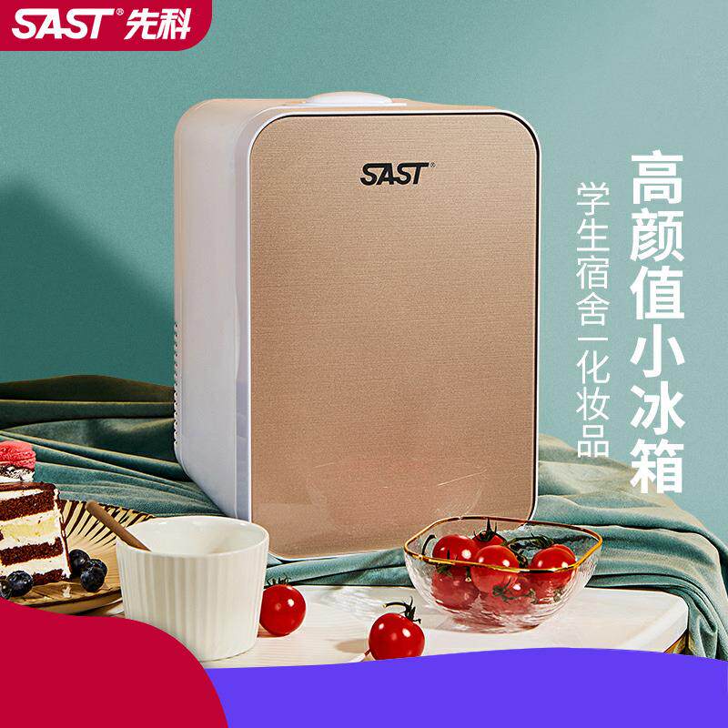 SAST12L迷你车载小冰箱制冷车家俩用化妆品宿舍小型冷藏箱