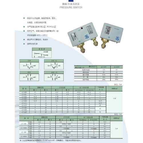 上海杉幸公司直供3S压力开关 双压控JC306 双压力开关JC606