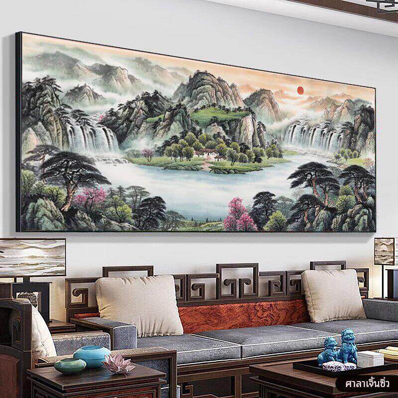 5d客厅聚宝盆山水钻石画2025新款满钻八方来财砖石秀十字绣办公室