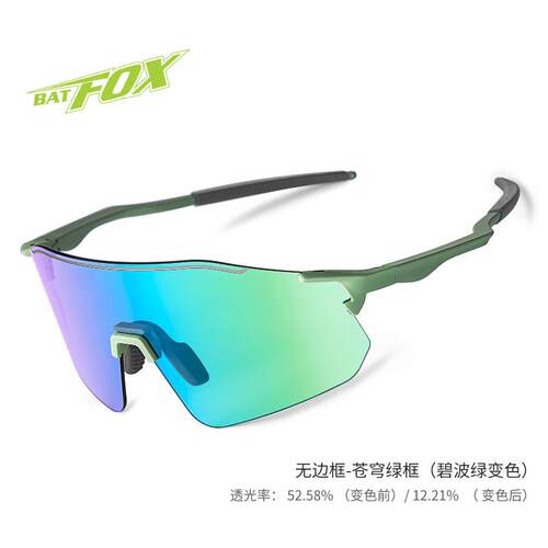 BATFOX跨境新款男士骑行透明边框风镜户外太阳镜女自行车无框眼镜