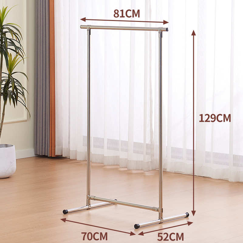 家用架子挂衣加厚可杆单移动室内阳台不锈钢落地加粗晒被子晾衣架
