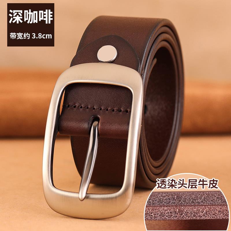 高档腰带头层纯牛皮真皮牛仔休闲大码裤肥佬皮裤带个性复古男腰带