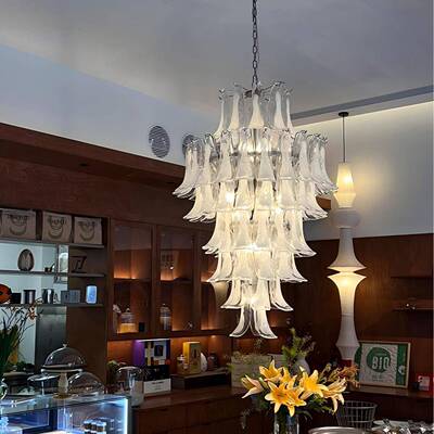 法式穆拉诺马蹄餐厅灯中古风复古客厅灯展厅别墅复式楼梯挑空吊灯