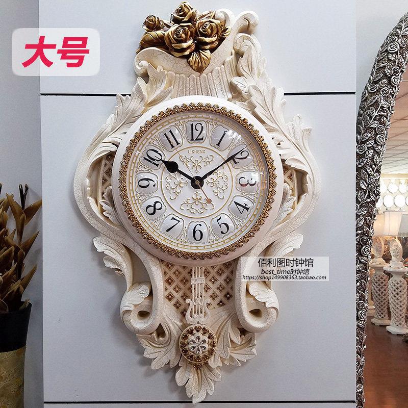 欧式豪华覆古钟表客厅创意大气挂钟墙面装饰静音挂表现代摆钟壁钟
