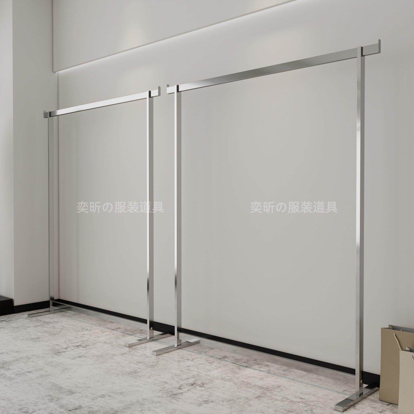 加厚不锈钢服装展示架落地式挂衣架服装店中岛货架陈列架简约现代