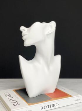 树脂抽象人头摆件首饰展示架品质珠宝展示道具样板房陈列装饰品