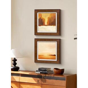 《朝曦》日出风景中古风卧室装饰画暖色治愈系法式高级感餐厅挂画