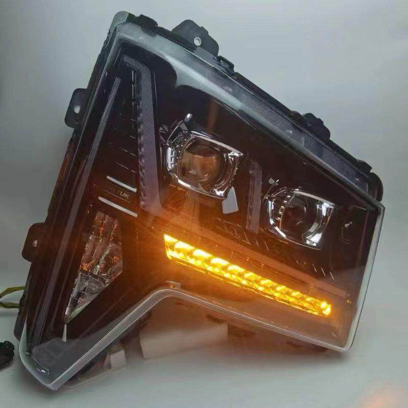 重汽豪沃MAX前大灯总成超亮LED双透镜流水转向前照灯原厂配件