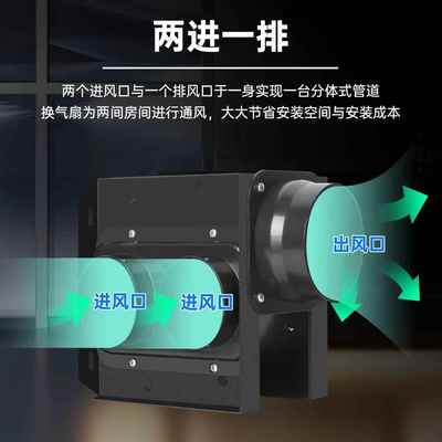 一拖程二酒店工分体BAT-18B-式管道风机卫生间厨房排强力风一抽拖