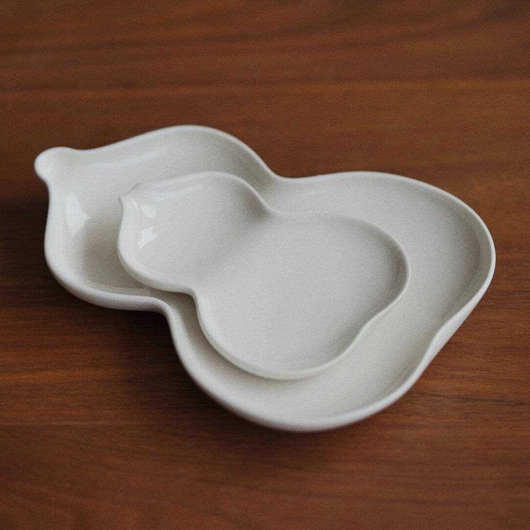 曼叙菜碟盘子家用早餐盘子高颜值轻奢小号葫芦盘子景德镇陶瓷餐具