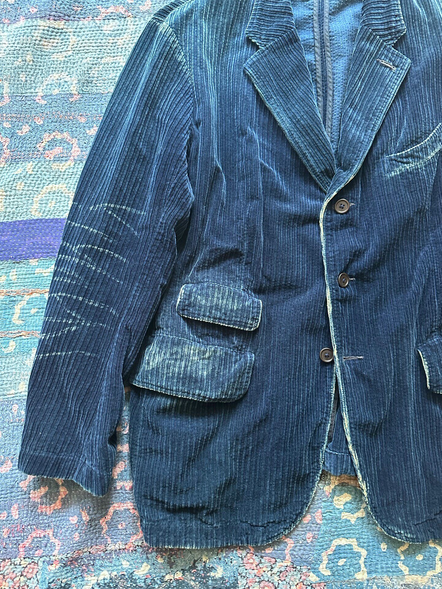 RRL Indigo Corduroy Suit Jacket — detail