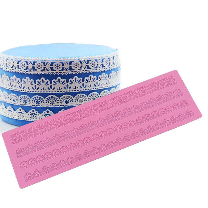 Lace Mold Cake Border Decoration Lace Mat 适用於 Fondant Wed