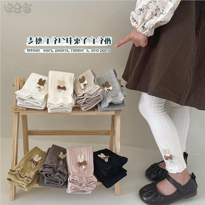 宝宝打底裤子女童连裤袜春秋薄款纯棉灰色婴儿针织九分连体袜儿童