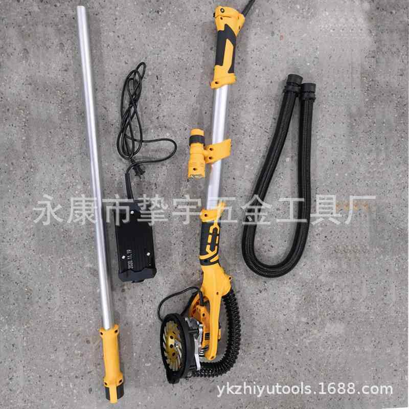 无刷长杆墙壁墙面打磨刨光砂纸机墙面746尘腻子粗刨机机机带无LED