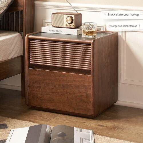 卧室北欧床头柜现代小简单床头柜储物移动灯豪华储物柜家实木