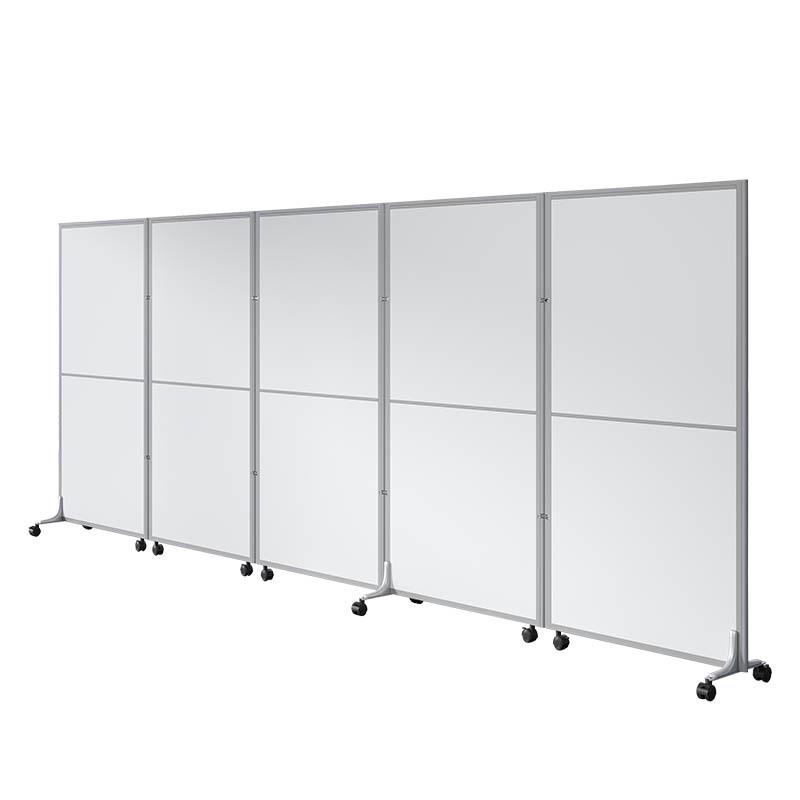 办公室移动屏风隔断现代板式玻璃推拉折叠隔断墙隔离间隔墙板屏风
