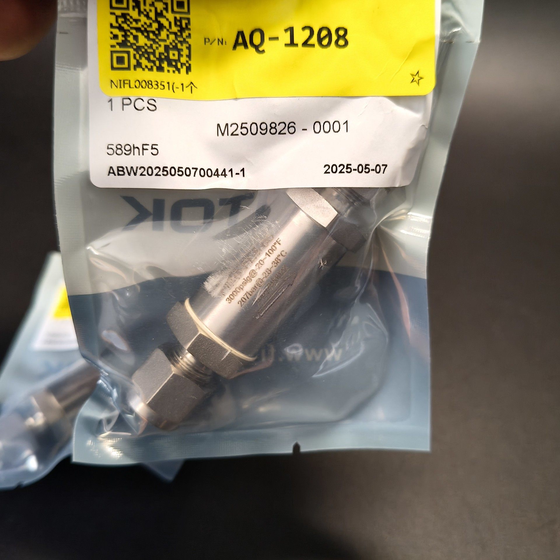 赛默飞烟气 双卡套接头直通过滤器