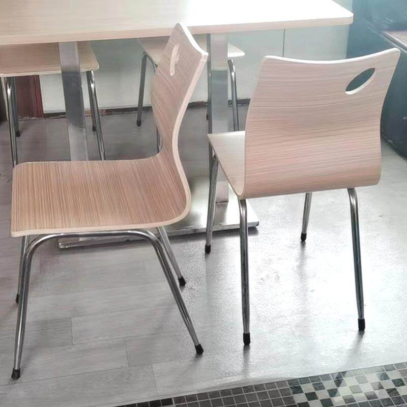 曲木快餐桌椅学校椅组合四人桌食堂小吃店单位员工不锈钢餐桌椅