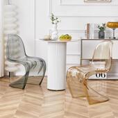 现代简约亚克力PC款 潘东椅餐椅网红透明塑料椅子靠背椅创意化妆凳