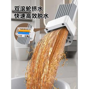 滚轮式 海绵拖把免手洗家用一拖净2024新款 吸水拖地大号胶棉拖