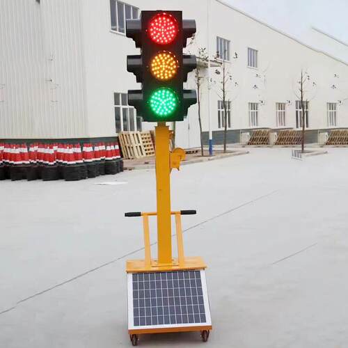 单层红绿灯太阳能警示灯指示灯交通信号灯立柱式路口人行道路灯