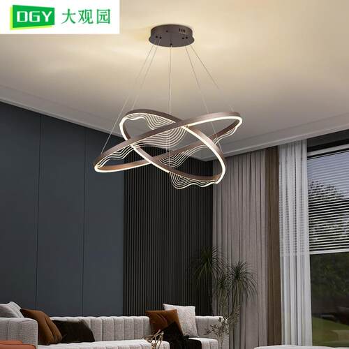 餐厅吊灯简约现代客厅灯餐桌吧台灯创意LED北欧轻奢环形灯具 055L