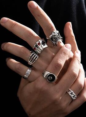 European and American trend skull serpentine ring欧美潮戒指