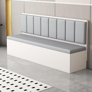 实木卡座餐桌家用小户型饭厅奶茶店收纳柜现代简约卡座软包沙发凳