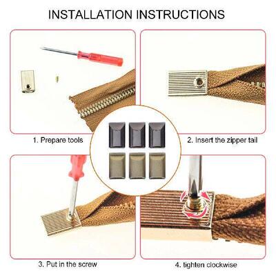 50 Pcs Zipper Clip Punch Needle Kit Stop Cord Stopper Bag