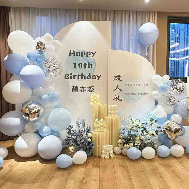 男生18岁成人礼生日布置气球装饰场景男孩女孩主题派对kt板背景墙
