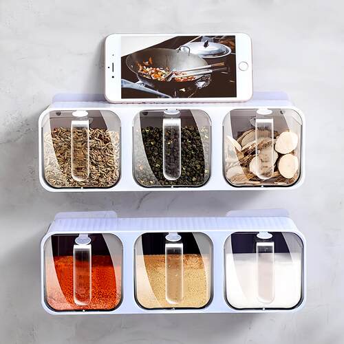 No-drill Wall-mounted Spice Box, Kitchen Drawer Seasoning Bo