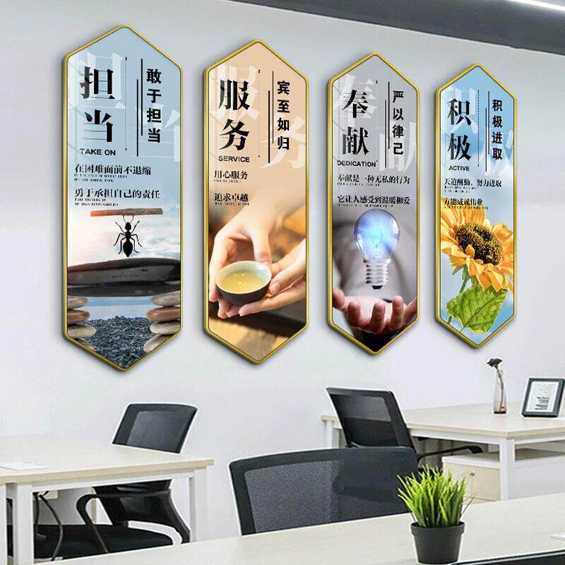 办公室文化墙挂画会议室墙面装饰壁画企业团队公司励志标语装饰画