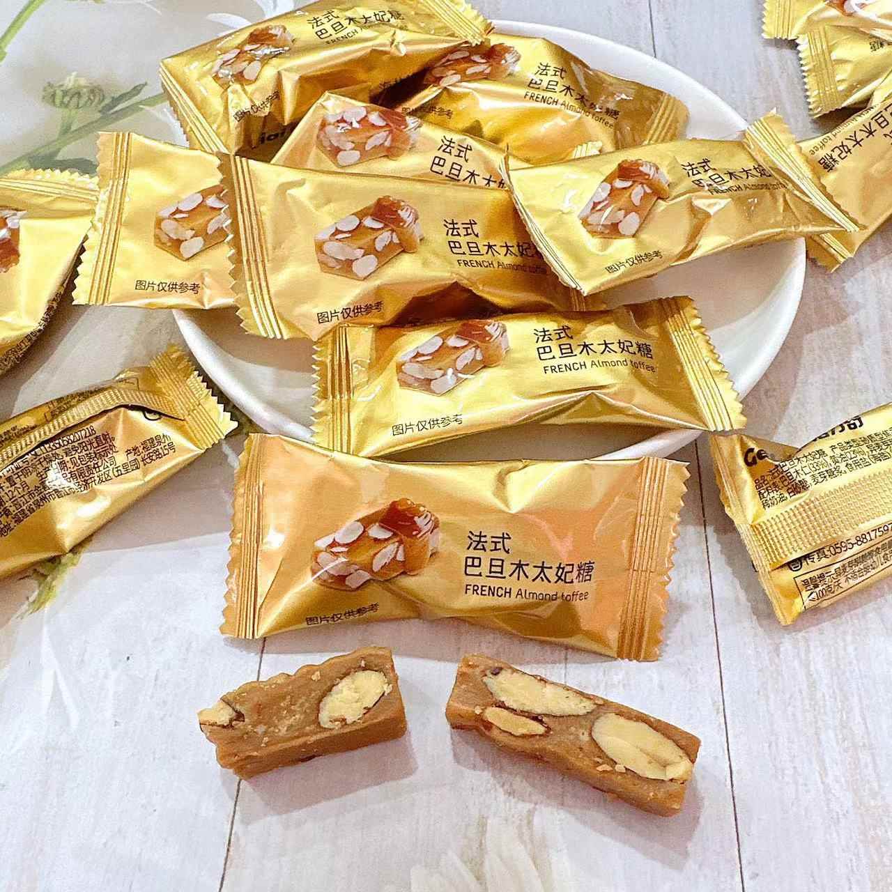 格力奇海盐味法式巴旦木太妃糖散装奶香喜糖果休闲零食太妃酥年货