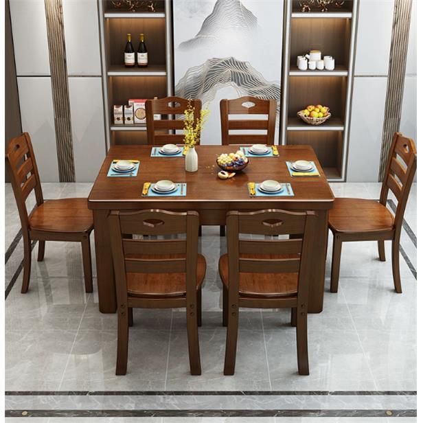 正品实木餐桌中小户型简约现椅组合家代用吃桌子长中方形西饭餐桌