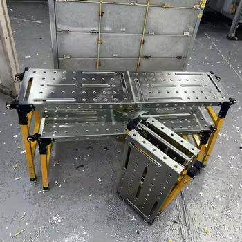 折叠工作脚台马伸镫便携式伸缩手架RYN缩梯工业踏步脚手梯架工作