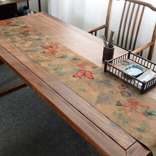 复古云纱防水茶席中式锦缎禅意茶桌旗茶垫布艺轻奢茶台茶几布桌布