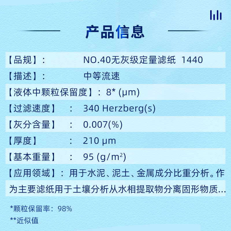 whatman 40号无灰定量滤纸1440-047/055/070/090/110/125/150 8um