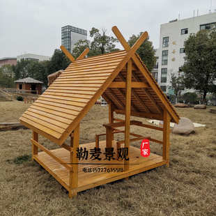 幼儿园户外儿童小木屋小孩子搭建小木屋户外小房子定制小亭子组装