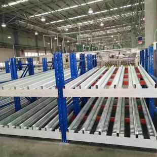 青岛流仓利库式 滚轮流802利条多架层钢架 仓储货横梁式