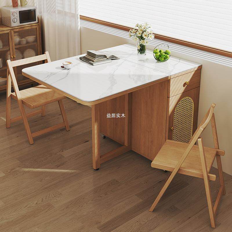 叠全子实木边柜折餐桌一体可益居H26伸缩折叠餐移动小户型家用桌