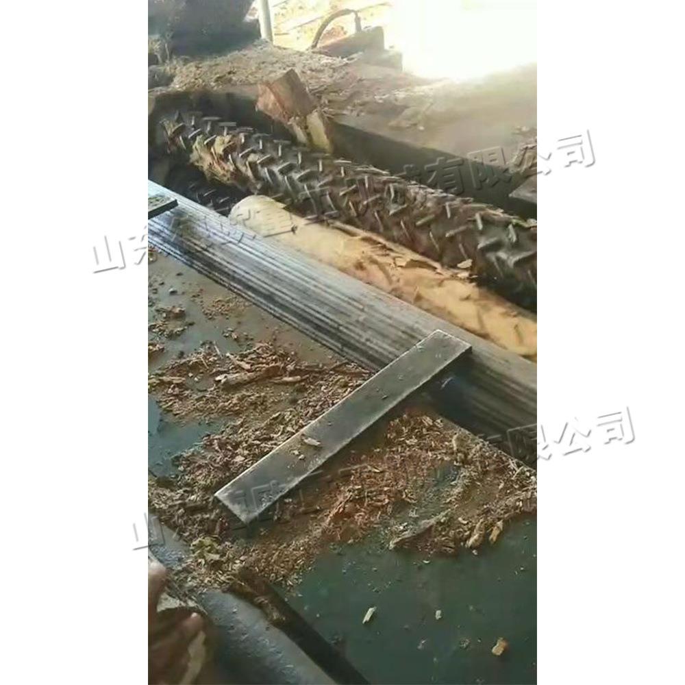 全自动原木打皮机 液压圆木找平设备 小型卧式狼牙棒去皮打圆机