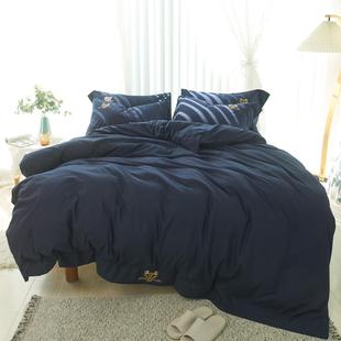 正品 套ins北欧精梳棉套四件简约床笠被床单双舍人宿床上用品3